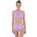 Purple Wildflowers Pattern Bandaged Up Bikini Set  View1