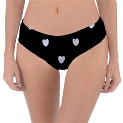 Black And White Polka Dot Hearts Reversible Classic Bikini Bottoms by SpinnyChairDesigns