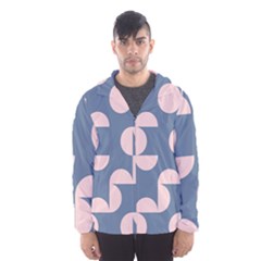 Pink And Blue Shapes Men s Hooded Windbreaker