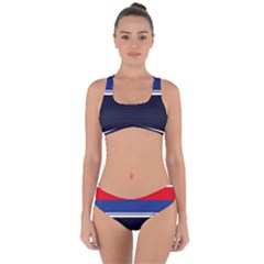 Casual Uniform Stripes Criss Cross Bikini Set by tmsartbazaar