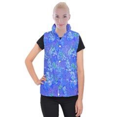 Bright Blue Paint Splatters Women s Button Up Vest by SpinnyChairDesigns