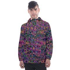 Colorful Bohemian Mosaic Pattern Men s Front Pocket Pullover Windbreaker by SpinnyChairDesigns