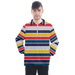 Horizontal Colored Stripes Men s Half Zip Pullover by tmsartbazaar