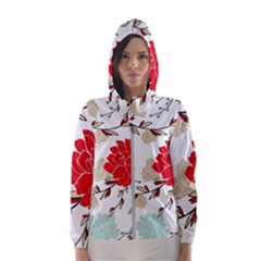 Floral Pattern  Women s Hooded Windbreaker by Sobalvarro