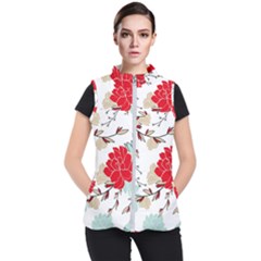 Floral Pattern  Women s Puffer Vest by Sobalvarro