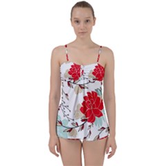 Floral Pattern  Babydoll Tankini Set by Sobalvarro