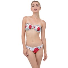 Floral Pattern  Classic Bandeau Bikini Set by Sobalvarro