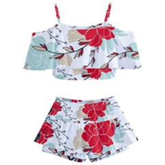 Floral Pattern  Kids  Off Shoulder Skirt Bikini by Sobalvarro