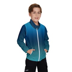 Blue Teal Green Gradient Ombre Colors Kids  Windbreaker by SpinnyChairDesigns