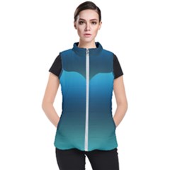 Blue Teal Green Gradient Ombre Colors Women s Puffer Vest by SpinnyChairDesigns