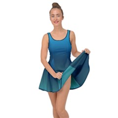 Blue Teal Green Gradient Ombre Colors Inside Out Casual Dress by SpinnyChairDesigns