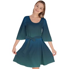 Blue Teal Green Gradient Ombre Colors Velour Kimono Dress by SpinnyChairDesigns