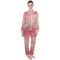 Pink Blush Gradient Ombre Colors Satin Long Sleeve Pyjamas Set by SpinnyChairDesigns