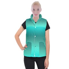 Teal Turquoise Green Gradient Ombre Women s Button Up Vest by SpinnyChairDesigns
