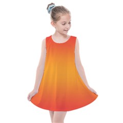 Red Orange Gradient Ombre Colored Kids  Summer Dress by SpinnyChairDesigns