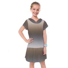 Brown And Grey Gradient Ombre Color Kids  Drop Waist Dress by SpinnyChairDesigns