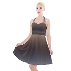 Brown And Grey Gradient Ombre Color Halter Party Swing Dress  by SpinnyChairDesigns