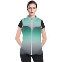 Teal Green And Grey Gradient Ombre Color Women s Puffer Vest by SpinnyChairDesigns