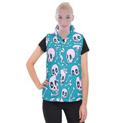 Skull Women s Button Up Vest by Sobalvarro