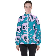 Skull Women s High Neck Windbreaker by Sobalvarro