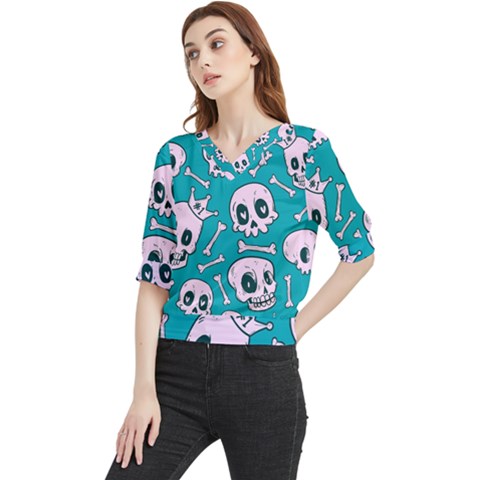 Skull Quarter Sleeve Blouse by Sobalvarro