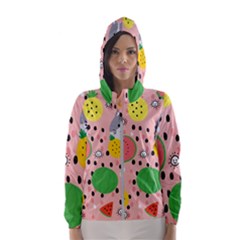 Cats And Fruits  Women s Hooded Windbreaker by Sobalvarro