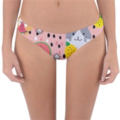 Cats And Fruits  Reversible Hipster Bikini Bottoms by Sobalvarro