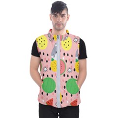 Cats And Fruits  Men s Puffer Vest by Sobalvarro