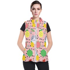 Cats And Fruits  Women s Puffer Vest by Sobalvarro