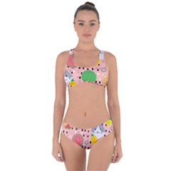 Cats And Fruits  Criss Cross Bikini Set by Sobalvarro