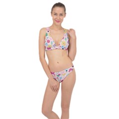 Tekstura-fon-tsvety-berries-flowers-pattern-seamless Classic Banded Bikini Set  by Sobalvarro