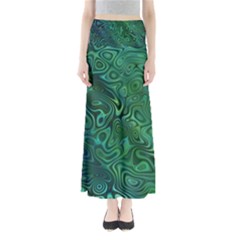 Emerald Green Blue Marbled Color Full Length Maxi Skirt by SpinnyChairDesigns
