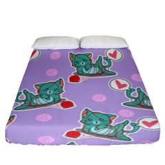 Playing Cats Fitted Sheet (california King Size) by Sobalvarro