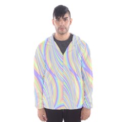 Pastel Color Stripes  Men s Hooded Windbreaker by SpinnyChairDesigns