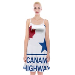 Canam Highway Shield  Spaghetti Strap Velvet Dress by abbeyz71