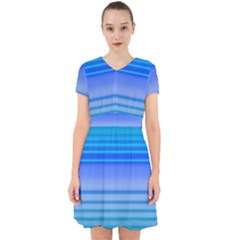 Blue Purple Color Stripes Ombre Adorable In Chiffon Dress by SpinnyChairDesigns