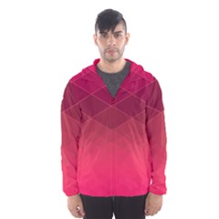 Hot Pink And Wine Color Diamonds Men s Hooded Windbreaker by SpinnyChairDesigns