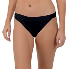 True Black Solid Color Band Bikini Bottom by SpinnyChairDesigns