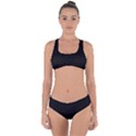 True Black Solid Color Criss Cross Bikini Set View1