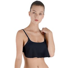 True Black Solid Color Layered Top Bikini Top  by SpinnyChairDesigns