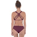 True Burgundy Color Criss Cross Bikini Set View2
