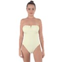 True Cream Color Tie Back One Piece Swimsuit View1