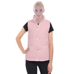 Baby Pink Color Women s Button Up Vest by SpinnyChairDesigns
