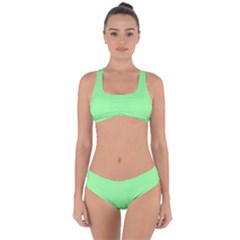 Mint Green Color Criss Cross Bikini Set by SpinnyChairDesigns