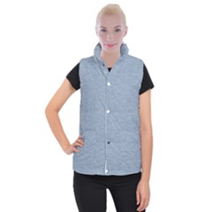 Faded Denim Blue Texture Women s Button Up Vest by SpinnyChairDesigns