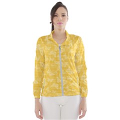 Saffron Yellow Butterflies Batik Women s Windbreaker by SpinnyChairDesigns