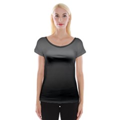 Black Gradient Ombre Color Cap Sleeve Top by SpinnyChairDesigns