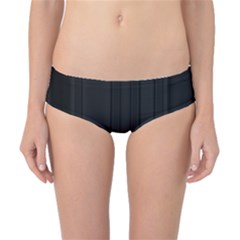 Pitch Black Color Stripes Classic Bikini Bottoms by SpinnyChairDesigns