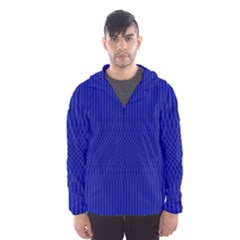 Cobalt Blue Color Stripes Men s Hooded Windbreaker by SpinnyChairDesigns