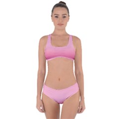 Blush Pink Color Gradient Ombre Criss Cross Bikini Set by SpinnyChairDesigns